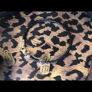 Gemini Black Leather Bracelet